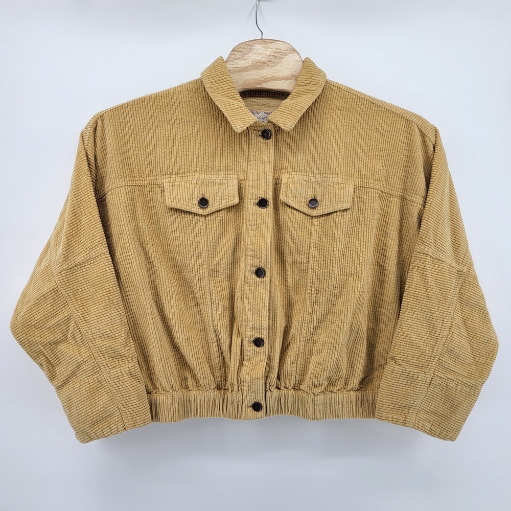 Band Of The Free Other Side Corduroy Cropped Jacket Sand Womens Size‎ Medium